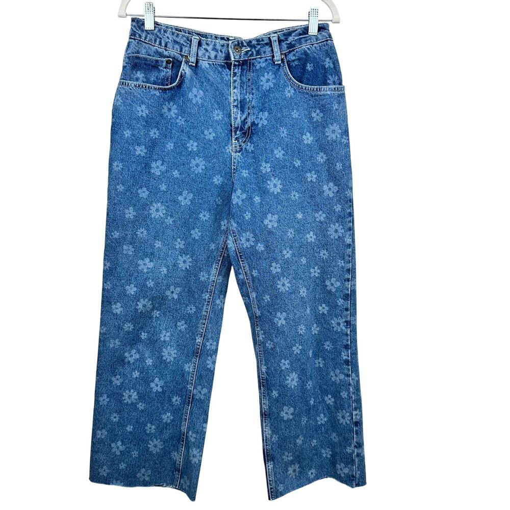 Ragged Priest Daisy Bleach Design Jeans Cropped Size 30 Boho Hippie Streetwear